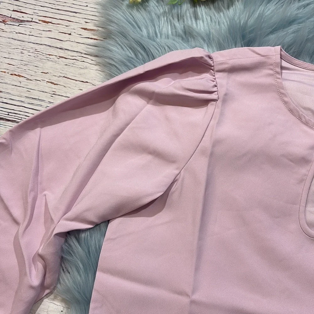 NWT J. CREW Puff-Sleeve Satin-Back Crepe Top in Lavender sz XSP